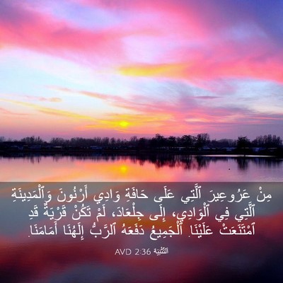 Picture 03 - اَلتَّثْنِيَة 2:36 AVD - مِنْ عَرُوعِيرَ ٱلَّتِي - Bible Verse Picture