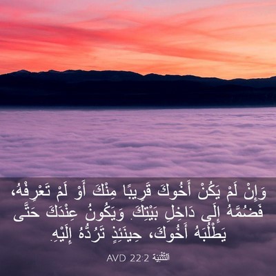 Picture 03 - اَلتَّثْنِيَة 22:2 AVD - وَإِنْ لَمْ يَكُنْ أَخُوكَ - Bible Verse Picture