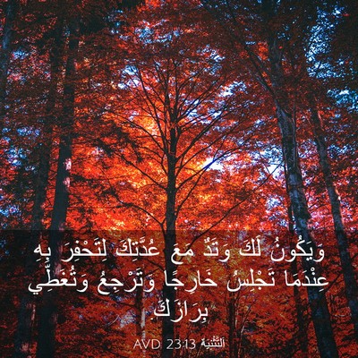 Picture 03 - اَلتَّثْنِيَة 23:13 AVD - وَيَكُونُ لَكَ وَتَدٌ مَعَ - Bible Verse Picture