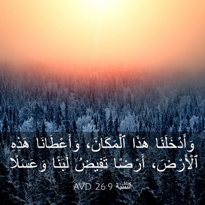 Picture 03 - اَلتَّثْنِيَة 26:9 AVD - وَأَدْخَلَنَا هَذَا - Bible Verse Picture