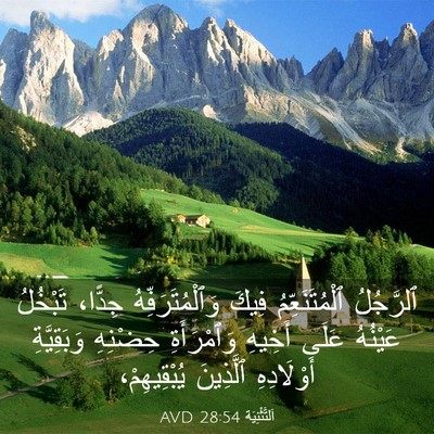 Picture 03 - اَلتَّثْنِيَة 28:54 AVD - ٱلرَّجُلُ ٱلْمُتَنَعِّمُ - Bible Verse Picture