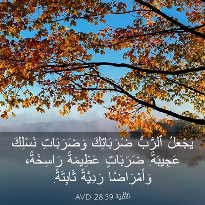 Picture 03 - اَلتَّثْنِيَة 28:59 AVD - يَجْعَلُ ٱلرَّبُّ - Bible Verse Picture