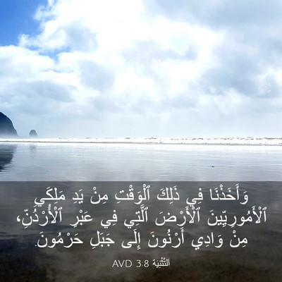 Picture 03 - اَلتَّثْنِيَة 3:8 AVD - وَأَخَذْنَا فِي ذَلِكَ - Bible Verse Picture