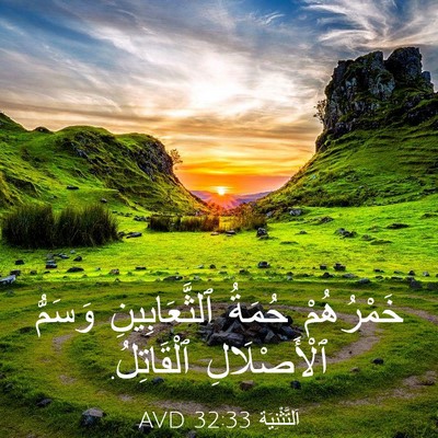 Picture 03 - اَلتَّثْنِيَة 32:33 AVD - خَمْرُهُمْ حُمَةُ - Bible Verse Picture