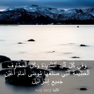 Picture 03 - اَلتَّثْنِيَة 34:12 AVD - وَفِي كُلِّ ٱلْيَدِ - Bible Verse Picture