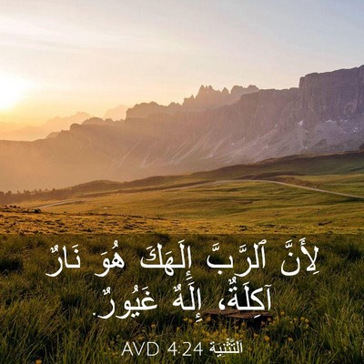 Picture 03 - اَلتَّثْنِيَة 4:24 AVD - لِأَنَّ ٱلرَّبَّ إِلَهَكَ - Bible Verse Picture