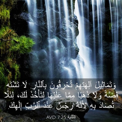 Picture 03 - اَلتَّثْنِيَة 7:25 AVD - وَتَمَاثِيلَ آلِهَتِهِمْ - Bible Verse Picture