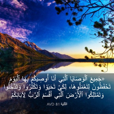 Picture 03 - اَلتَّثْنِيَة 8:1 AVD - «جَمِيعَ ٱلْوَصَايَا - Bible Verse Picture