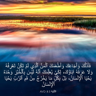Picture 03 - اَلتَّثْنِيَة 8:3 AVD - فَأَذَلَّكَ وَأَجَاعَكَ - Bible Verse Picture