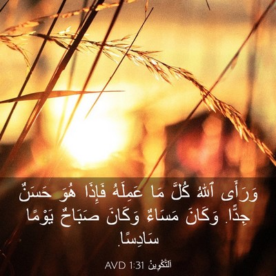 Picture 03 - اَلتَّكْوِينُ 1:31 AVD - وَرَأَى ٱللهُ كُلَّ مَا - Bible Verse Picture