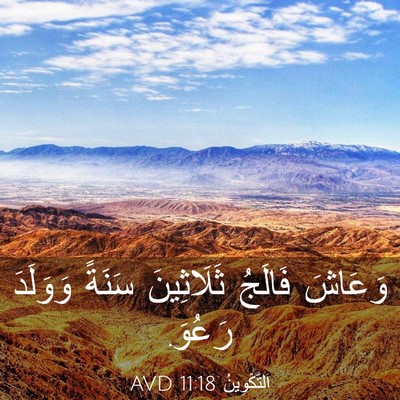 Picture 03 - اَلتَّكْوِينُ 11:18 AVD - وَعَاشَ فَالَجُ - Bible Verse Picture