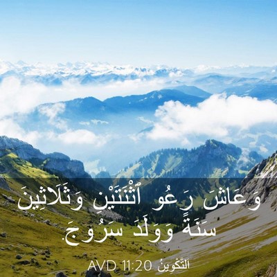 Picture 03 - اَلتَّكْوِينُ 11:20 AVD - وَعَاشَ رَعُو ٱثْنَتَيْنِ - Bible Verse Picture