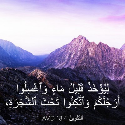 Picture 03 - اَلتَّكْوِينُ 18:4 AVD - لِيُؤْخَذْ قَلِيلُ مَاءٍ - Bible Verse Picture