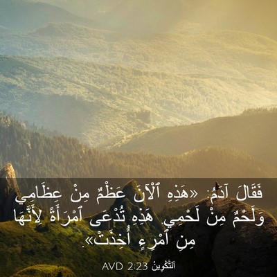 Picture 03 - اَلتَّكْوِينُ 2:23 AVD - فَقَالَ آدَمُ: «هَذِهِ - Bible Verse Picture