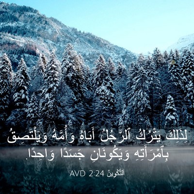 Picture 03 - اَلتَّكْوِينُ 2:24 AVD - لِذَلِكَ يَتْرُكُ - Bible Verse Picture