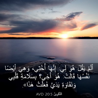 Picture 03 - اَلتَّكْوِينُ 20:5 AVD - أَلَمْ يَقُلْ هُوَ لِي: - Bible Verse Picture