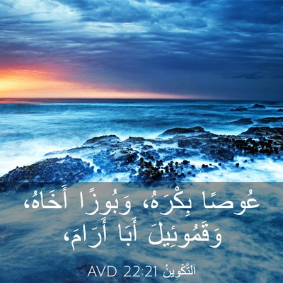 Picture 03 - اَلتَّكْوِينُ 22:21 AVD - عُوصًا بِكْرَهُ، وَبُوزًا - Bible Verse Picture