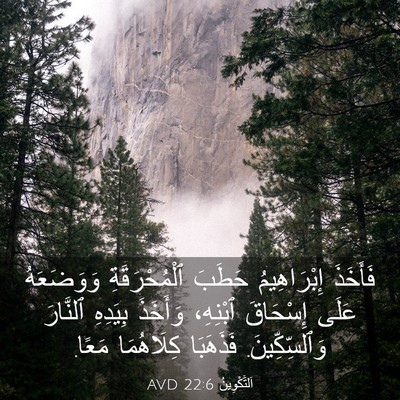 Picture 03 - اَلتَّكْوِينُ 22:6 AVD - فَأَخَذَ إِبْرَاهِيمُ - Bible Verse Picture