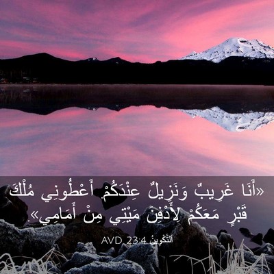 Picture 03 - اَلتَّكْوِينُ 23:4 AVD - «أَنَا غَرِيبٌ وَنَزِيلٌ - Bible Verse Picture
