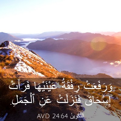 Picture 03 - اَلتَّكْوِينُ 24:64 AVD - وَرَفَعَتْ رِفْقَةُ - Bible Verse Picture