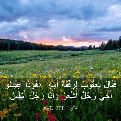 Picture 03 - اَلتَّكْوِينُ 27:11 AVD - فَقَالَ يَعْقُوبُ - Bible Verse Picture