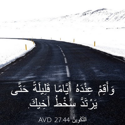 Picture 03 - اَلتَّكْوِينُ 27:44 AVD - وَأَقِمْ عِنْدَهُ - Bible Verse Picture