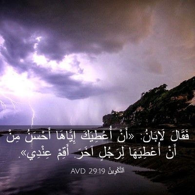 Picture 03 - اَلتَّكْوِينُ 29:19 AVD - فَقَالَ لَابَانُ: «أَنْ - Bible Verse Picture