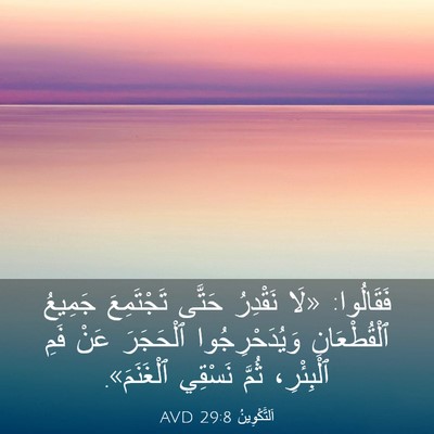 Picture 03 - اَلتَّكْوِينُ 29:8 AVD - فَقَالُوا: «لَا نَقْدِرُ - Bible Verse Picture