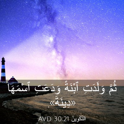 Picture 03 - اَلتَّكْوِينُ 30:21 AVD - ثُمَّ وَلَدَتِ ٱبْنَةً - Bible Verse Picture