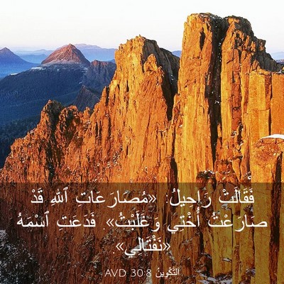 Picture 03 - اَلتَّكْوِينُ 30:8 AVD - فَقَالَتْ رَاحِيلُ: - Bible Verse Picture