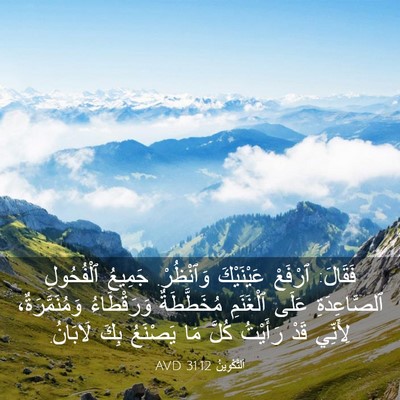 Picture 03 - اَلتَّكْوِينُ 31:12 AVD - فَقَالَ: ٱرْفَعْ - Bible Verse Picture