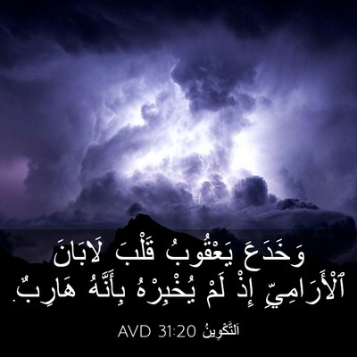 Picture 03 - اَلتَّكْوِينُ 31:20 AVD - وَخَدَعَ يَعْقُوبُ قَلْبَ - Bible Verse Picture