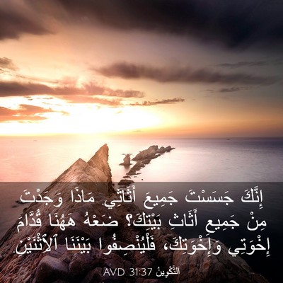 Picture 03 - اَلتَّكْوِينُ 31:37 AVD - إِنَّكَ جَسَسْتَ جَمِيعَ - Bible Verse Picture