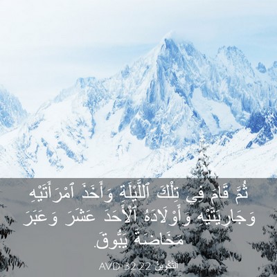 Picture 03 - اَلتَّكْوِينُ 32:22 AVD - ثُمَّ قَامَ فِي تِلْكَ - Bible Verse Picture