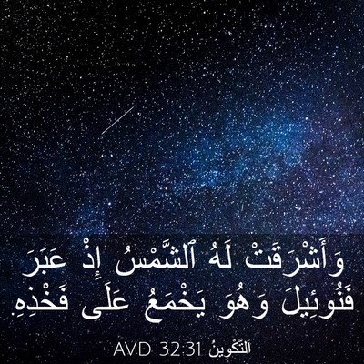 Picture 03 - اَلتَّكْوِينُ 32:31 AVD - وَأَشْرَقَتْ لَهُ - Bible Verse Picture