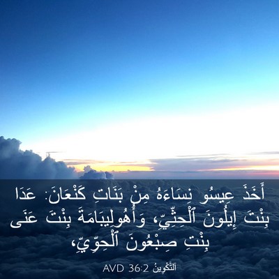 Picture 03 - اَلتَّكْوِينُ 36:2 AVD - أَخَذَ عِيسُو نِسَاءَهُ - Bible Verse Picture