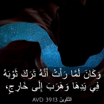 Picture 03 - اَلتَّكْوِينُ 39:13 AVD - وَكَانَ لَمَّا رَأَتْ - Bible Verse Picture