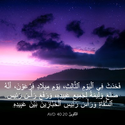 Picture 03 - اَلتَّكْوِينُ 40:20 AVD - فَحَدَثَ فِي ٱلْيَوْمِ - Bible Verse Picture