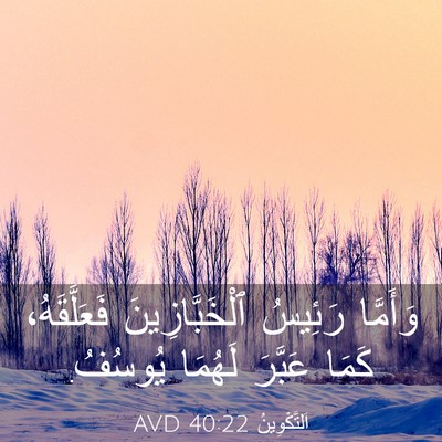 Picture 03 - اَلتَّكْوِينُ 40:22 AVD - وَأَمَّا رَئِيسُ - Bible Verse Picture