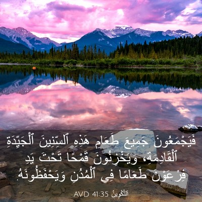 Picture 03 - اَلتَّكْوِينُ 41:35 AVD - فَيَجْمَعُونَ جَمِيعَ - Bible Verse Picture