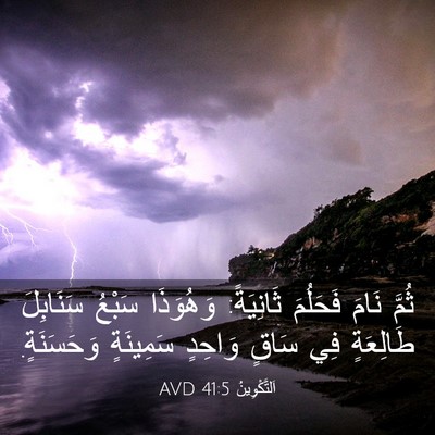 Picture 03 - اَلتَّكْوِينُ 41:5 AVD - ثُمَّ نَامَ فَحَلُمَ - Bible Verse Picture