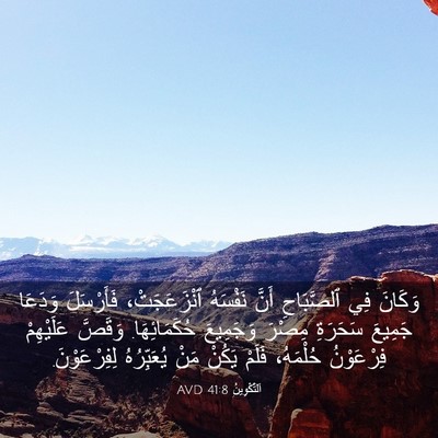 Picture 03 - اَلتَّكْوِينُ 41:8 AVD - وَكَانَ فِي ٱلصَّبَاحِ - Bible Verse Picture