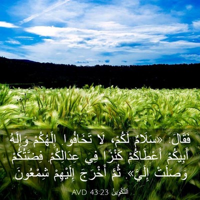Picture 03 - اَلتَّكْوِينُ 43:23 AVD - فَقَالَ: «سَلَامٌ لَكُمْ، - Bible Verse Picture