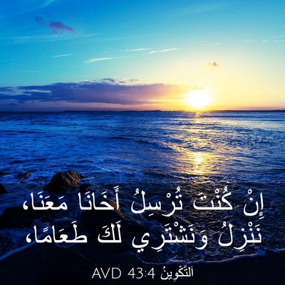 Picture 03 - اَلتَّكْوِينُ 43:4 AVD - إِنْ كُنْتَ تُرْسِلُ - Bible Verse Picture
