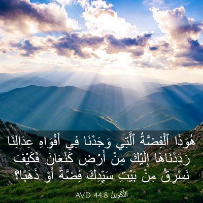 Picture 03 - اَلتَّكْوِينُ 44:8 AVD - هُوَذَا ٱلْفِضَّةُ - Bible Verse Picture