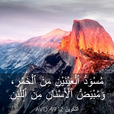 Picture 03 - اَلتَّكْوِينُ 49:12 AVD - مُسْوَدُّ ٱلْعَيْنَيْنِ - Bible Verse Picture