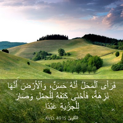 Picture 03 - اَلتَّكْوِينُ 49:15 AVD - فَرَأَى ٱلْمَحَلَّ - Bible Verse Picture