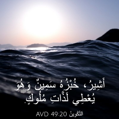 Picture 03 - اَلتَّكْوِينُ 49:20 AVD - أَشِيرُ، خُبْزُهُ سَمِينٌ - Bible Verse Picture