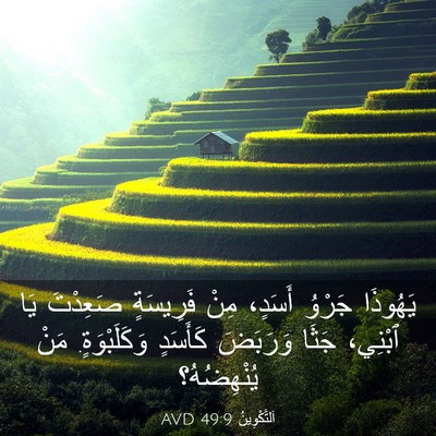 Picture 03 - اَلتَّكْوِينُ 49:9 AVD - يَهُوذَا جَرْوُ أَسَدٍ، - Bible Verse Picture