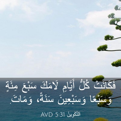Picture 03 - اَلتَّكْوِينُ 5:31 AVD - فَكَانَتْ كُلُّ أَيَّامِ - Bible Verse Picture
